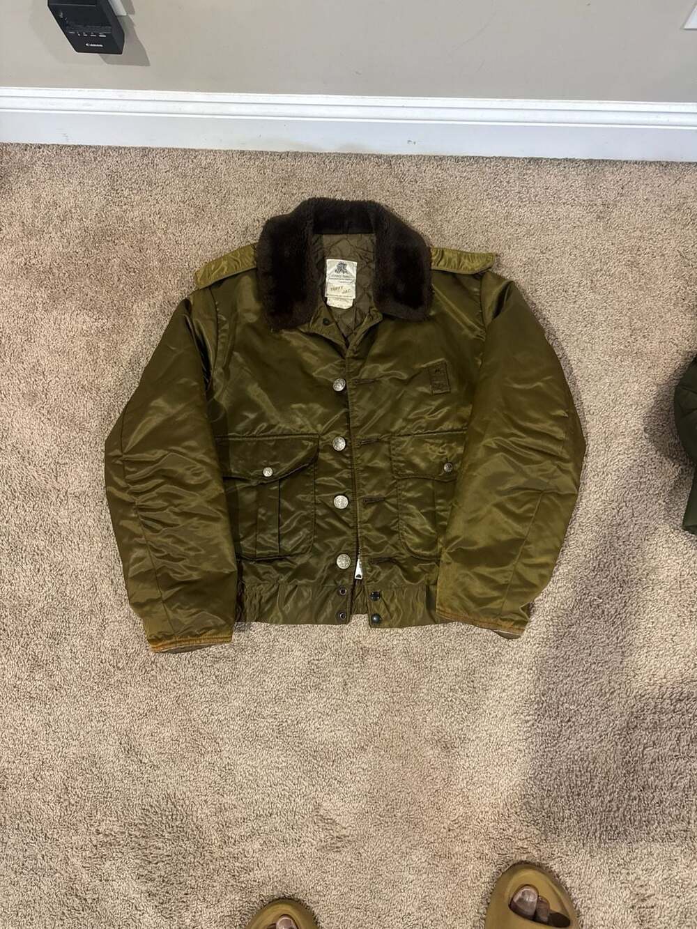 Vintage 70s Horace Small Tuffy Jac Police Sheriff Bomber Jacket with Faux Fur Co